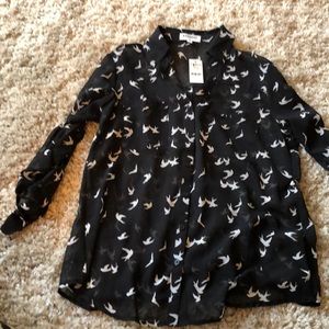 NWT EXPRESS PORTFINO SHIRT -birds - small